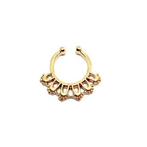 Faux Septum Ring in Gold tone